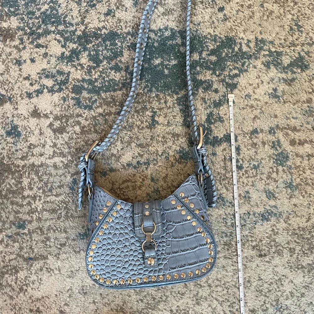 Urban Outfitters Blue Croc-Embossed Shoulder Bag